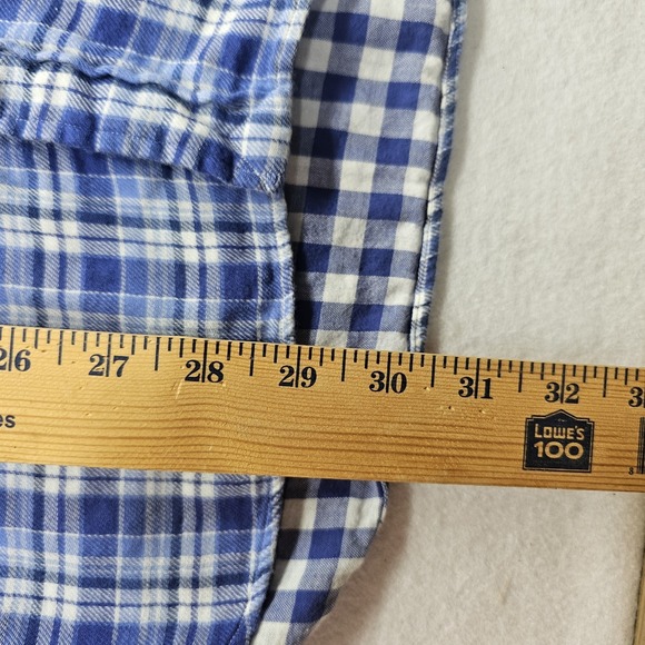 Polo Ralph Lauren Men's Long Sleeve Flannel Shirt White/Blue Plaid Size Large - Picture 5 of 8